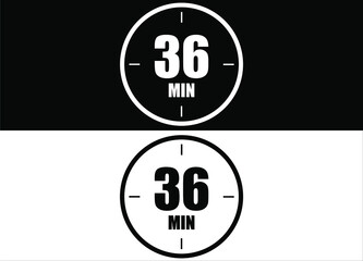 36 minutes. Set of white and black clock with appointment.