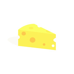 Flat cheese isolated on white background