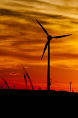 Wind power transmission generators in fields in Santa Catarina, Brazil