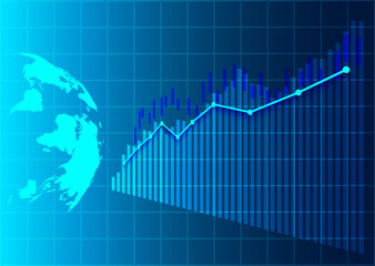 Stock market and exchange of world. Candle stick graph chart of stock market investment trading. Vector.