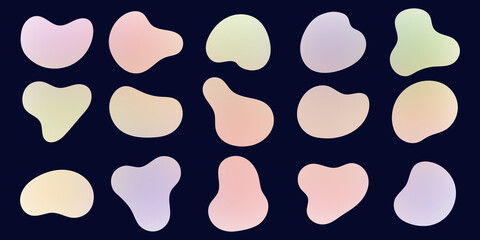 Set of abstract geometric shapes, multicolor elements on white background, vector design