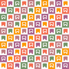 Festa Junina flags. Seamless decoration, can be repeatable. Vector pattern print. Saint John party. Ideal for background textures, backdrop. Invitation, layout surface design. June celebration.