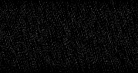 Water drops fly and fall, motion graphics of rain on a black background, particle precipitation,...