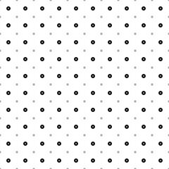 Square seamless background pattern from black pause symbols are different sizes and opacity. The pattern is evenly filled. Vector illustration on white background