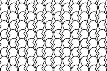 Naklejka premium Seamless pattern completely filled with outlines of broken heart symbols. Elements are evenly spaced. Vector illustration on white background
