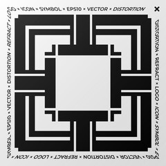 Minimal element with refraction and distortion effect. Abstract sign, a symbol for a promotional poster, music poster, sale banner, brochure, or logo for your brand. Eps10 vector.