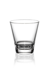 empty glass on a white background.