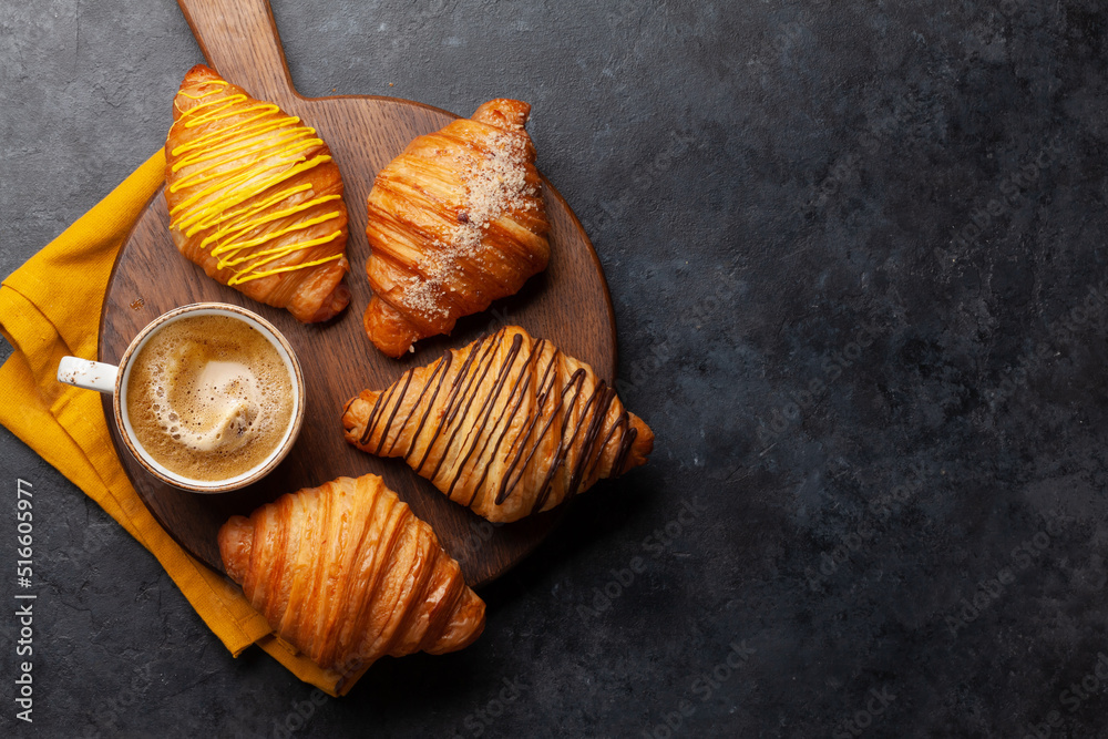 Wall mural Various croissants