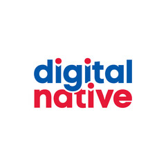 Digital Native text design vector on white background.