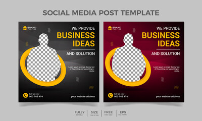 Naklejka premium Modern social media template business agency for digital business and marketing sale promo