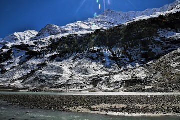 Chandra River, Sissu, Lahaul, Himachal Pradesh, India