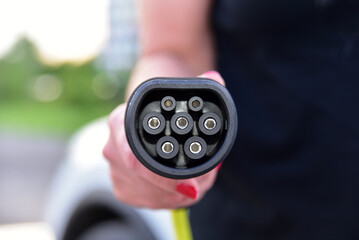 External connector for electric car charging