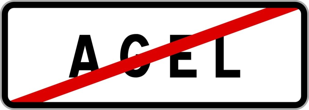Panneau sortie ville agglom&eacute;ration Agel / Town exit sign Agel