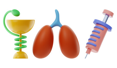 hospital medical icon set 3d rendering on isolated background
