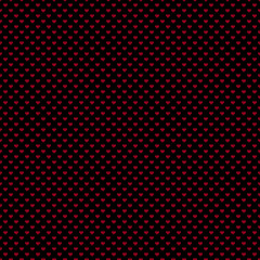 Seamless Pattern of Tiny Red Hearts on Black Background