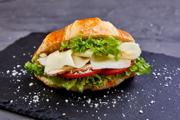 croissant with ham and cheese