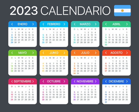 2023 Calendar - vector template graphic illustration - Argentinian version
