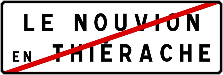 Panneau sortie ville agglomération Le Nouvion-en-Thiérache / Town exit sign Le Nouvion-en-Thiérache