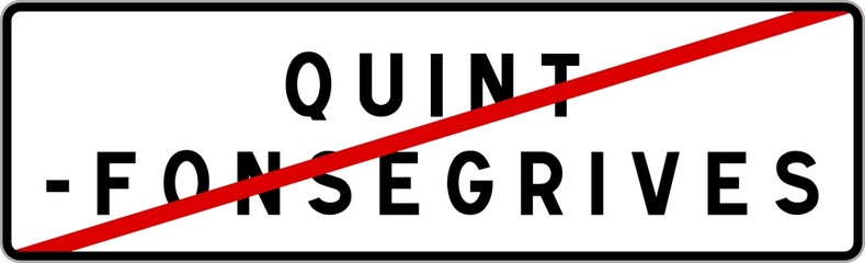 Panneau sortie ville agglomération Quint-Fonsegrives / Town exit sign Quint-Fonsegrives