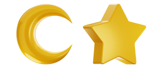 ramadan icon set 3d rendering on isolated background