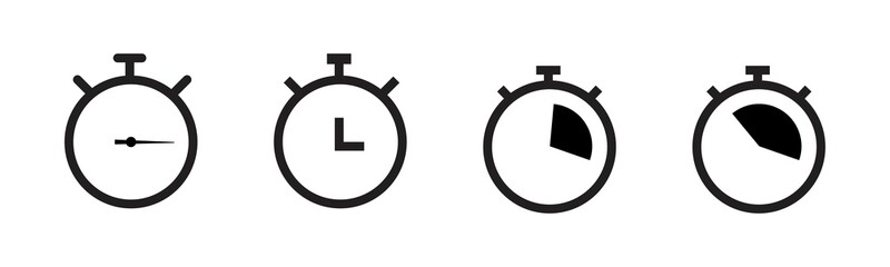 Countdown icon vector on white background timer collection. Set of Timer icons. Timer and stopwatch icons. 