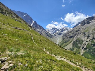Fototapeta na wymiar Vallée - Glacier de la Pilatte - Parc des écrins - Alpes - France