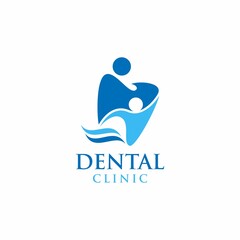 abstract family tooth dental logo design