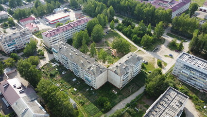  Summer photo of a green village from quadrocopter