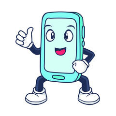 Smart Phone Mascot Vector Illustration For Phone Shop And Repair
