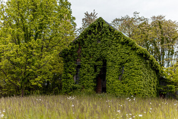 old abandoned church or school house in rural indiana