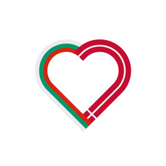 friendship concept. heart ribbon icon of bulgaria and denmark flags. vector illustration isolated on white background