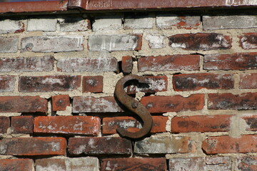 Old brick wall with steel bracket 2