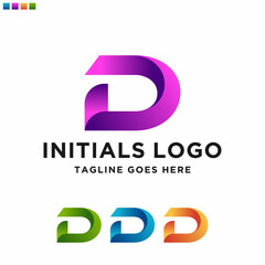 Minimal Letter Initial D Logo Design Template. Vector Logo Illustration