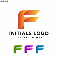 Minimal Letter Initial F Logo Design Template. Vector Logo Illustration