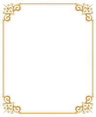Obraz premium Decorative frame Elegant vector element for design in Eastern style, place for text. Floral golden and white border. Lace illustration for invitations and greeting cards.
