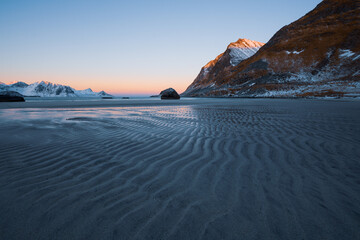 sunrise on an arctic beach