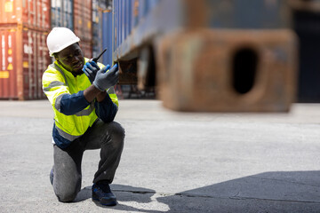 Container operator is doing his daily operation work.