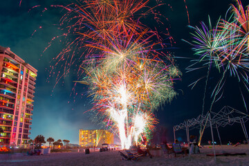 fireworks on the beach