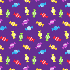 Halloween candy pattern. Happy Halloween background. Background with sweets. 
