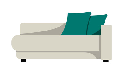 Sofa couch with pillows. A piece of furniture.