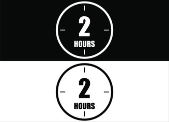 2 hours. Set of white and black clock with appointment.