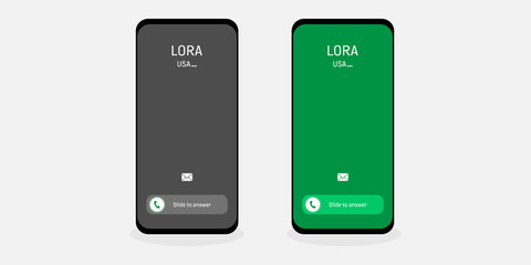Phone Call Screen Interface. Slide To Answer