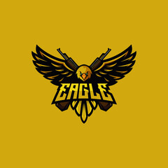 Eagle esport gaming logo design  logo vector image
