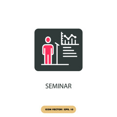 seminar icons  symbol vector elements for infographic web