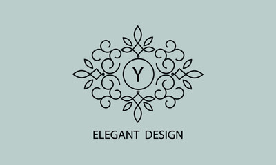 Stylish and elegant letter Y monogram template. Vector logo illustration
