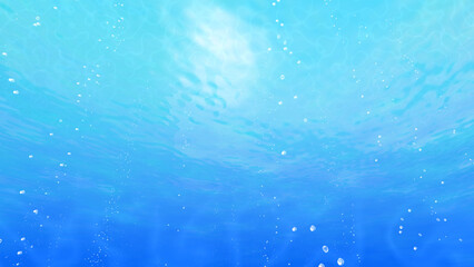 Under the blue sea 3D illustration.