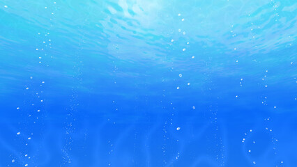 Fototapeta na wymiar Under the blue sea 3D illustration.