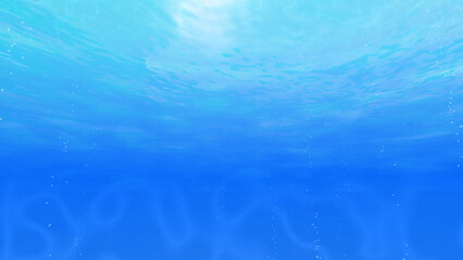 Fototapeta na wymiar Under the blue sea 3D illustration.