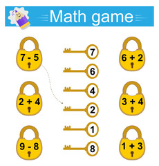Math activity for children. Developing numeracy skills. Number range up to 10. Printable worksheet. Vector illustration