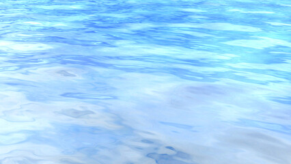 Water Wave flow ripple blue 3D illustration.